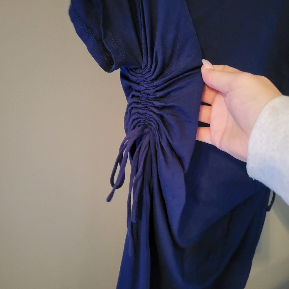 Lands' End New Blue Ruched Dress Size Large - Picture 8 of 11